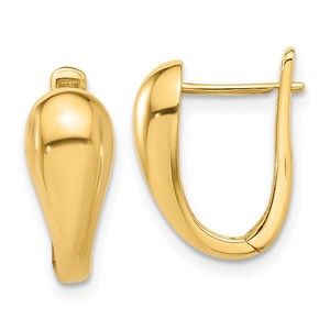14K Polished Hinged Earrings